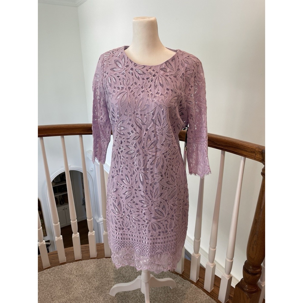 KENSIE Women Elegant Lace Purple Size 10 Beautiful and Classy Cocktail Dress!